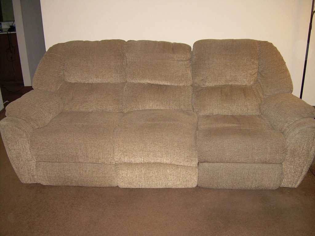 Grey leather corner sofa — excellent condition